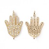 Brass Micro Pave Clear Cubic Zirconia Connector Charms KK-E068-VC077-1