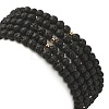 5Pcs 5 Style Natural Lava Rock & Pearl & Shell Star Beaded Stretch Bracelets Set BJEW-JB09495-03-5