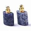 Natural Blue Spot Jasper Openable Perfume Bottle Pendants G-T130-14B-3