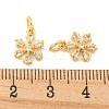 Rack Plating Brass Micro Pave Clear Cubic Zirconia Pendants KK-B093-04C-G-3