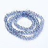 Electroplate Transparent Glass Beads Strands EGLA-A034-T4mm-Y02-2