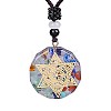Orgonite Chakra Natural & Synthetic Mixed Stone Pendant Necklaces QQ6308-17-1