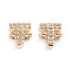Brass Micro Pave Cubic Zirconia Letter Links ZIRC-I042-16G-T-1