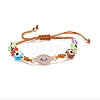 Resin Evil Eye Braided Bead Bracelet BJEW-JB08413-4