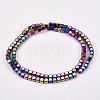 Electroplate Non-magnetic Synthetic Hematite Beads Strands G-J172-4x4mm-03-2