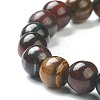 Natural Tiger Eye Beaded Stretch Bracelets BJEW-D446-C-43-3