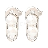 Anti-Tarnish Rhodium Plated 925 Sterling Silver Safety Pin Shape Stud Earrings EJEW-Z024-03P-1