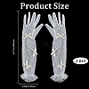 Bowknot Polyester Long Lace Gloves AJEW-WH20007-92B-2