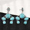 Alloy Synthetic Turquoise Dangle Stud Earrings EJEW-U053-07AS-1