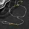 304 Stainless Steel Rhinestone Link Ring Bracelets for Women BJEW-Z140-05G-1