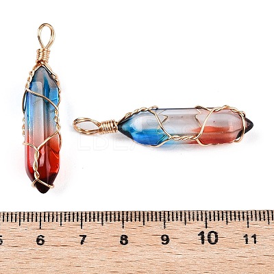 Lampwork Pendants GLAA-T023-07O-1