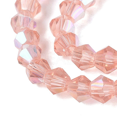 AB Color Plated Transparent Glass Beads Strands GLAA-G127-01-02E-1