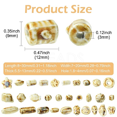 30Pcs 30 Styles Handmade Porcelain Beads PORC-CJ0001-27-1