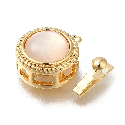 Brass Box Clasps with Resin KK-H480-07G-1