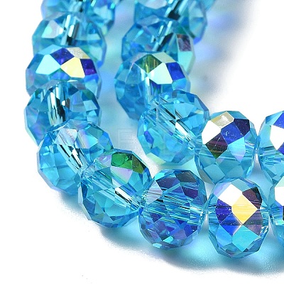 AB Color Plated Transparent Electroplate Beads Strands X-EGLA-H104-06H-1