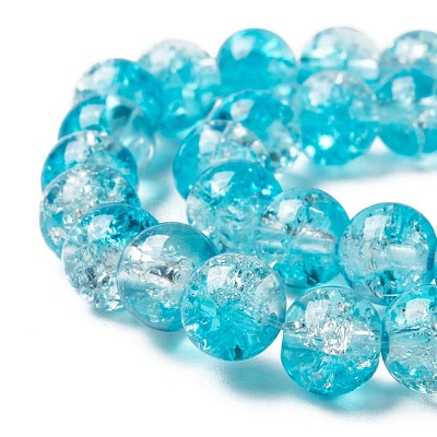 Baking Paint Crackle Glass Bead Strands CCG-S001-8mm-06-1