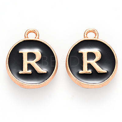 Golden Plated Alloy Charms LS-ENAM-S118-02R-1