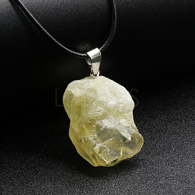 Natural Citrine Raw Rough Nuggets Pendant Necklace FS-WG50F2C-07-1