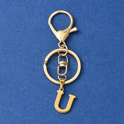 304 Stainless Steel Initial Letter Charm Keychains KEYC-YW00005-21-1
