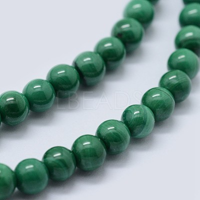 Natural Malachite Beads Strands G-F571-27AB1-8mm-1