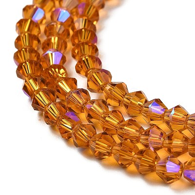 Transparent Electroplate Glass Beads Strands EGLA-A039-T4mm-L28-1