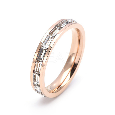 304 Stainless Steel with Crystal Rhinestone Finger Rings FS-WGF5DC4-02-1