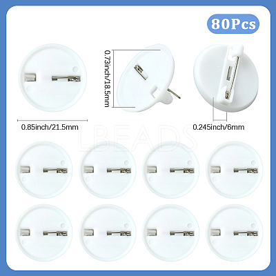 80Pcs Plastic Brooch Base Settings KY-SC0002-39A-1