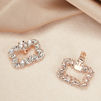 Alloy Crystal Rhinestone Shoe Buckle Clips FIND-WH0021-88KCG-1