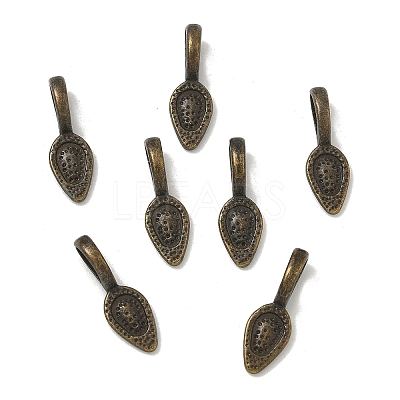 Tibetan Style Alloy Glue-on Flat Pad Bails TIBEP-Q064-183AB-NR-1