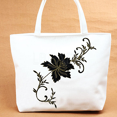 2Pcs Peony Computerized Embroidery Cloth Iron on/Sew on Patches DIY-GF0005-32D-1