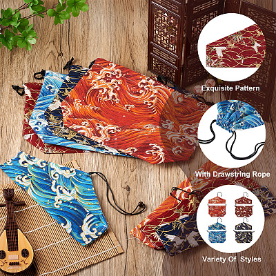 8Pcs 8 Styles Polycotton Bags ABAG-BT0001-03-1