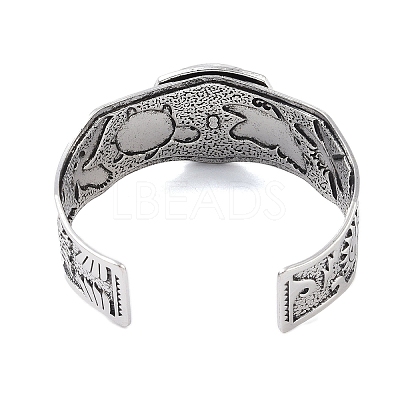 Constellation Alloy Open Cuff Bangles for Women Men LS-BJEW-C064-01AS-02-1