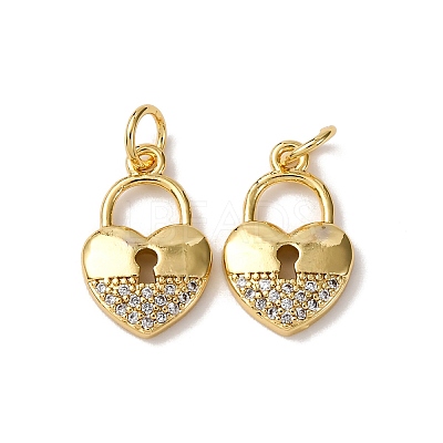 Brass Micro Pave Clear Cubic Zirconia Pendants KK-A270-03A-G-1