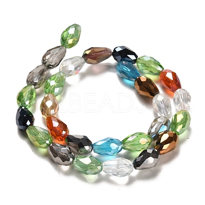 Faceted Teardrop Glass Beads Strands X-GS053-AB-1