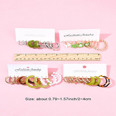 5 Sets 5 Colors Alloy Hoop Earring Sets EJEW-FS0001-23A-1