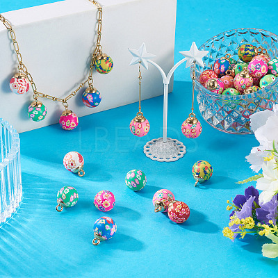 40Pcs 10 Colos Handmade Polymer Clay Pendants CLAY-TA0001-95-1