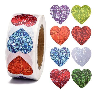 Heart Shaped Stickers Roll X-DIY-K027-A16-1