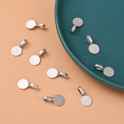 Tibetan Style Alloy Glue On Flat Pad Pendant Bails X-TIBEP-1124-AS-FF-1