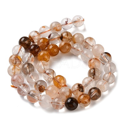 Natural Yellow Hematoid Quartz/Golden Healer Quartz Beads Strands G-C268-B01-02-1