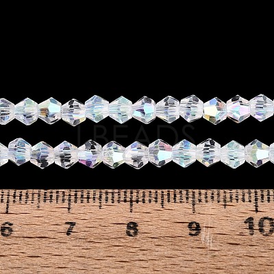 AB Color Plated Transparent Glass Beads Strands GLAA-G127-01-02J-1