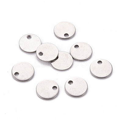 Non-Tarnish 201 Stainless Steel Stamping Blank Tag Pendants STAS-T058-8mm-P-1