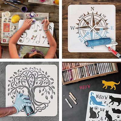 Plastic Drawing Painting Stencils Templates DIY-WH0172-691-1