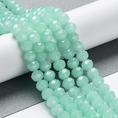 Baking Paint Imitation Jade Glass Bead Strands LS-DGLA-A034-J6MM-A22-1