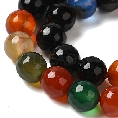 Dyed & Heated Natural Agate Beads Strands G-P539-D01-05-1