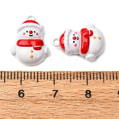 Christmas Themes Baking Paint Alloy Pendants FIND-G097-02A-1
