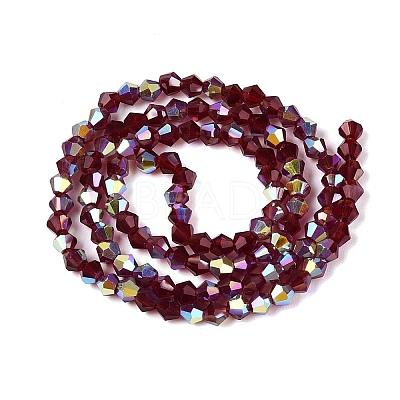 AB Color Plated Transparent Glass Beads Strands GLAA-G127-01-01C-1