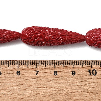 Synthetic Coral Carved Beads Strands CORA-C003-09A-02-1