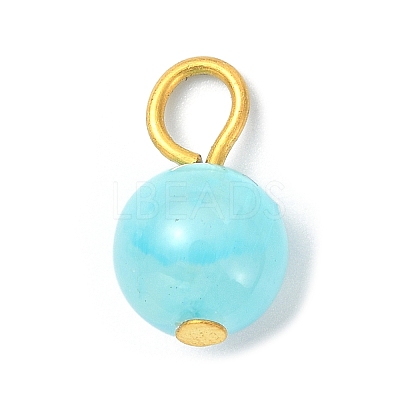Natural Selenite Dyed Round Charms PALLOY-JF02119-1
