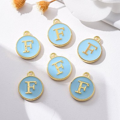 Golden Plated Alloy Enamel Charms ENAM-S118-04F-1