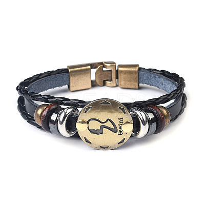 Braided Leather Cord Retro Multi-strand Bracelets LS-BJEW-L616-20C-1
